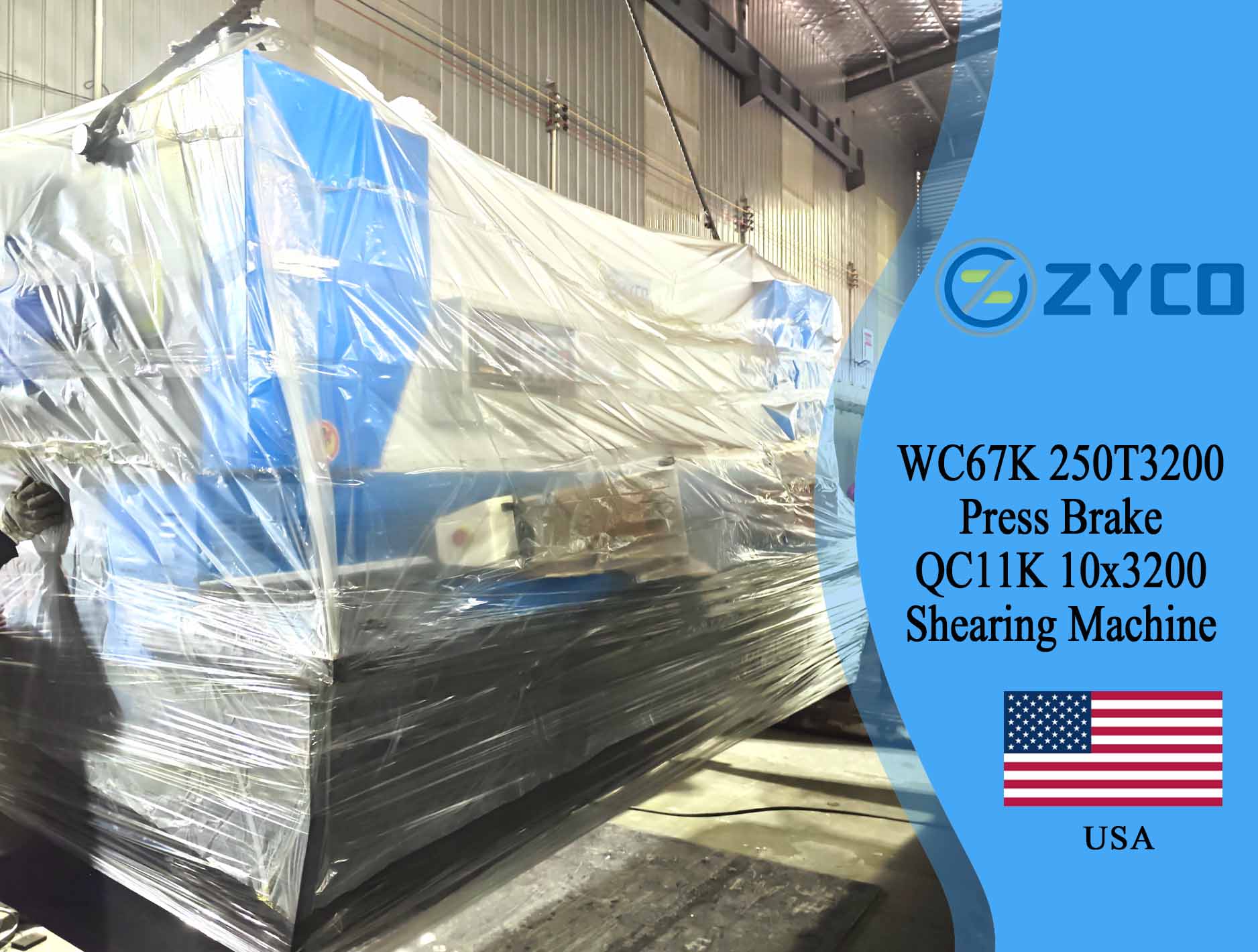 USA-WC67K hydraulic stainless steel bending machine and QC11K hydraulic Guillotine shearing machine