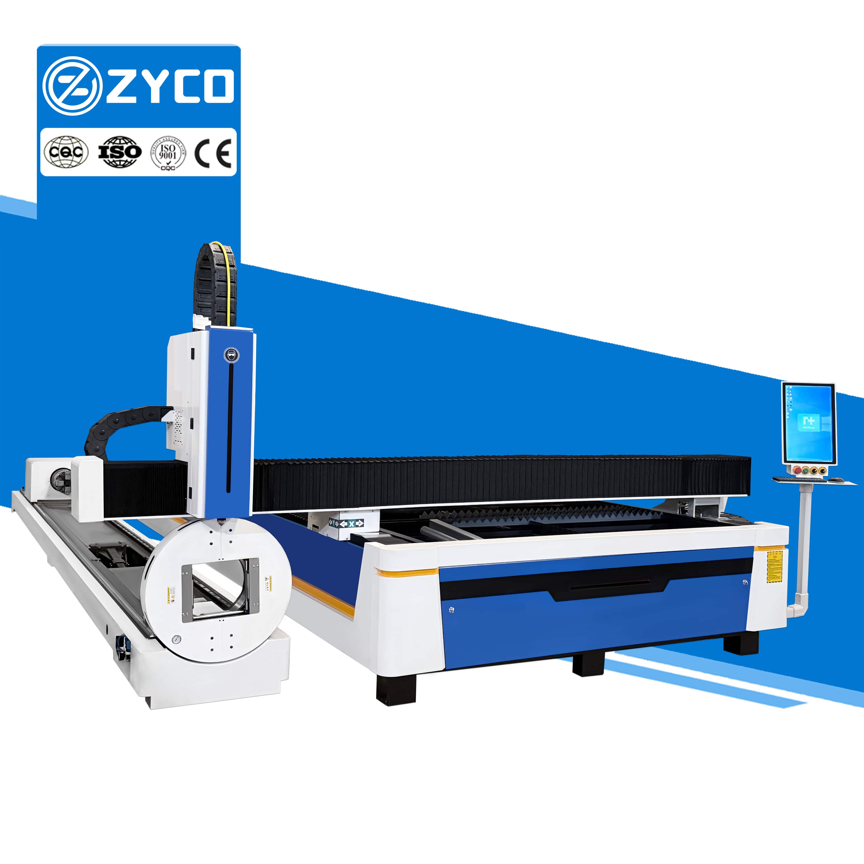 ZYCO Metal Plate and Tube Fiber Laser Cutting Machine Cnc Sheet Metal Fabrication Laser Cutting Machine