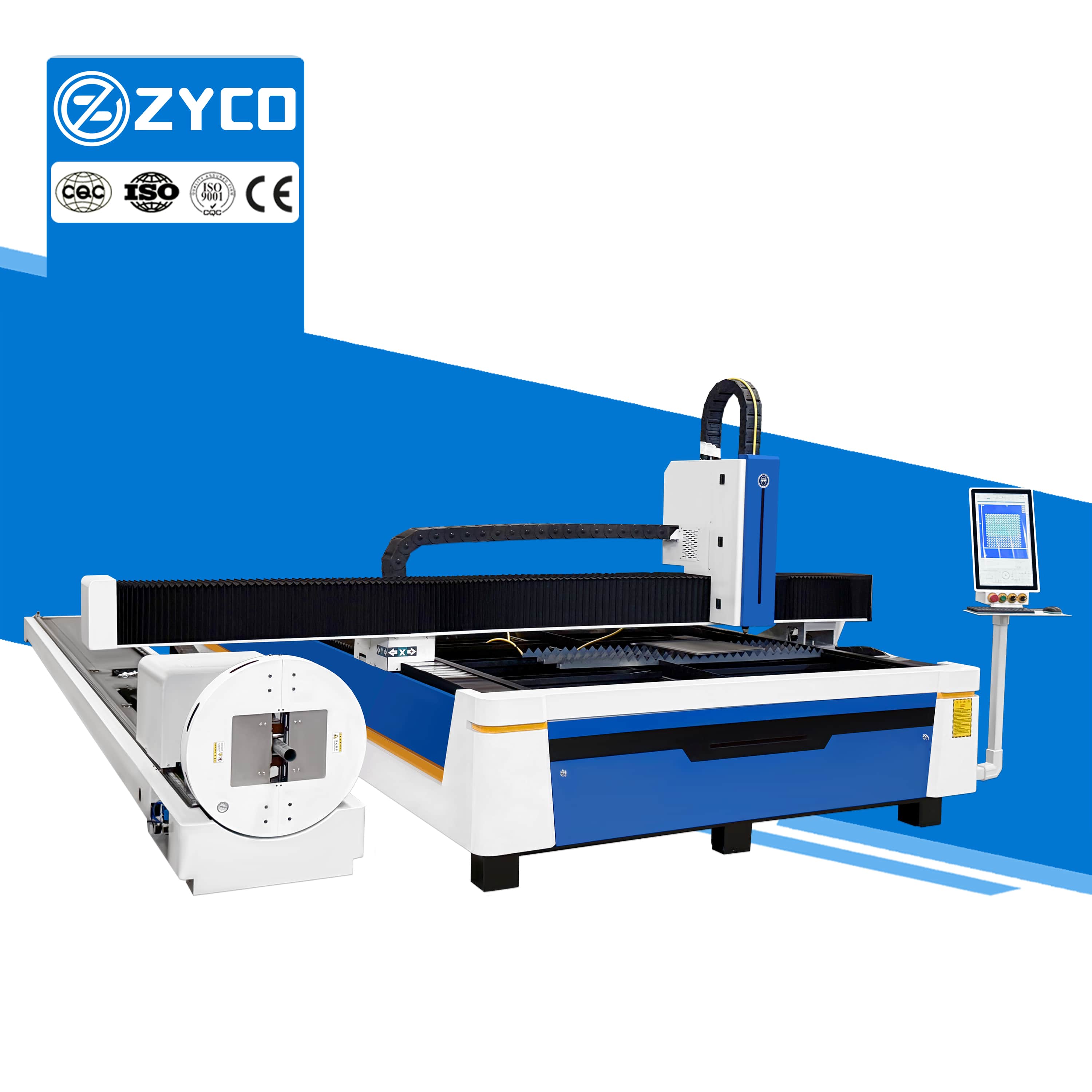 ZYCO Metal Plate and Tube Fiber Laser Cutting Machine Cnc Sheet Metal Fabrication Laser Cutting Machine